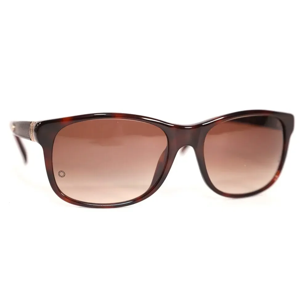 Montblanc Rectangle Men's Designer Sunglasses - Dark Brown Havana/Brown - NWT